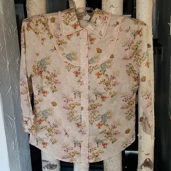 Anthropologie Odille pink floral top - Picture 6 of 6